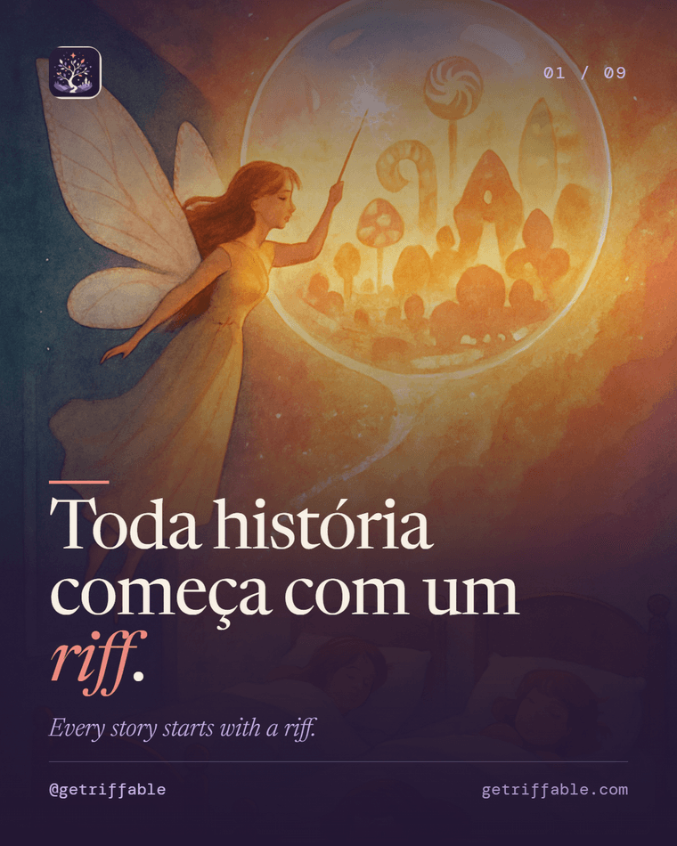 Ilustração: fada e o mundo de doces dentro de uma bolha